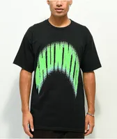 4Hunnid Curved Black & Green T-Shirt