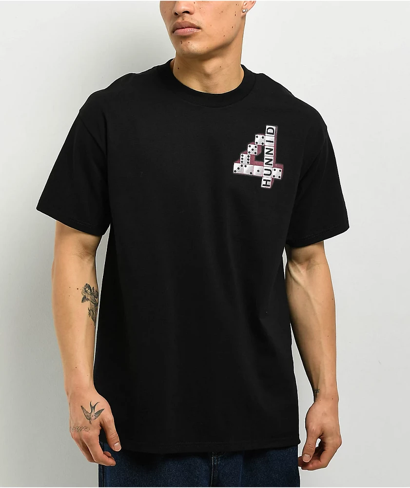 4Hunnid Dice Stack Black T-Shirt