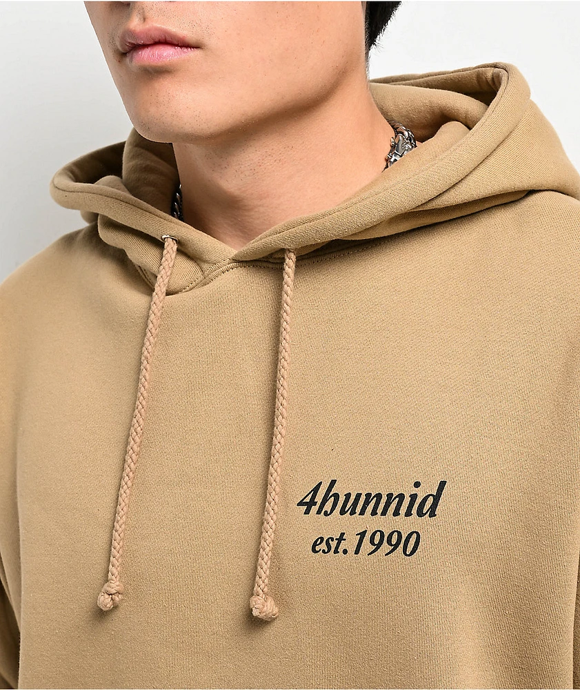 4Hunnid Est 1990 Beige Hoodie