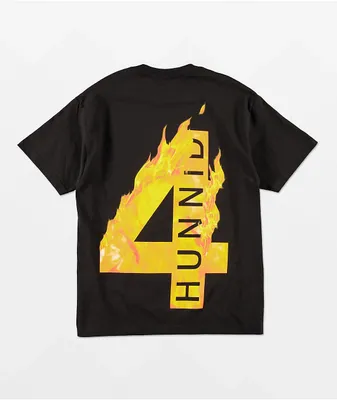 4Hunnid Flame Black T-Shirt