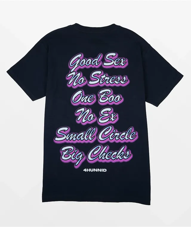 4Hunnid Good Sex Airbrush Navy T-Shirt at Coquitlam Centre in Coquitlam, BC