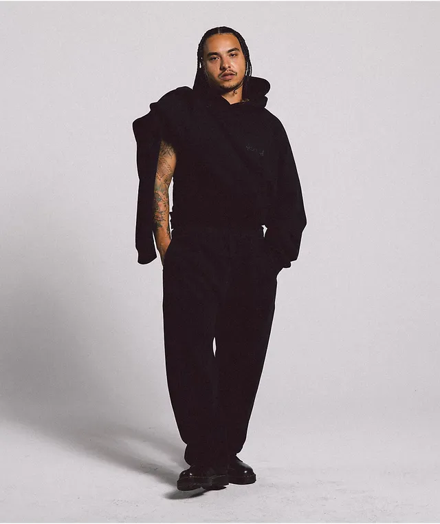 Shaka Wear Garment Dye Black Heavyweight Sweatpants