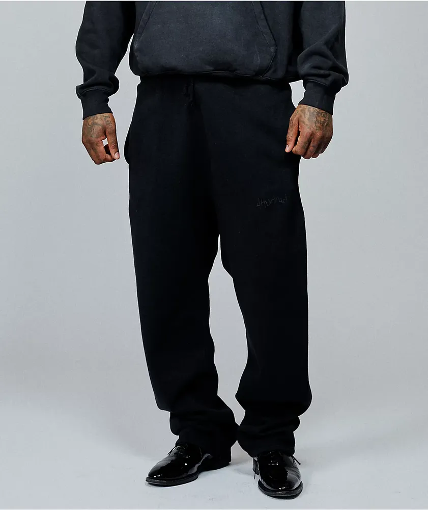 Shaka Wear Garment Dye Black Heavyweight Sweatpants