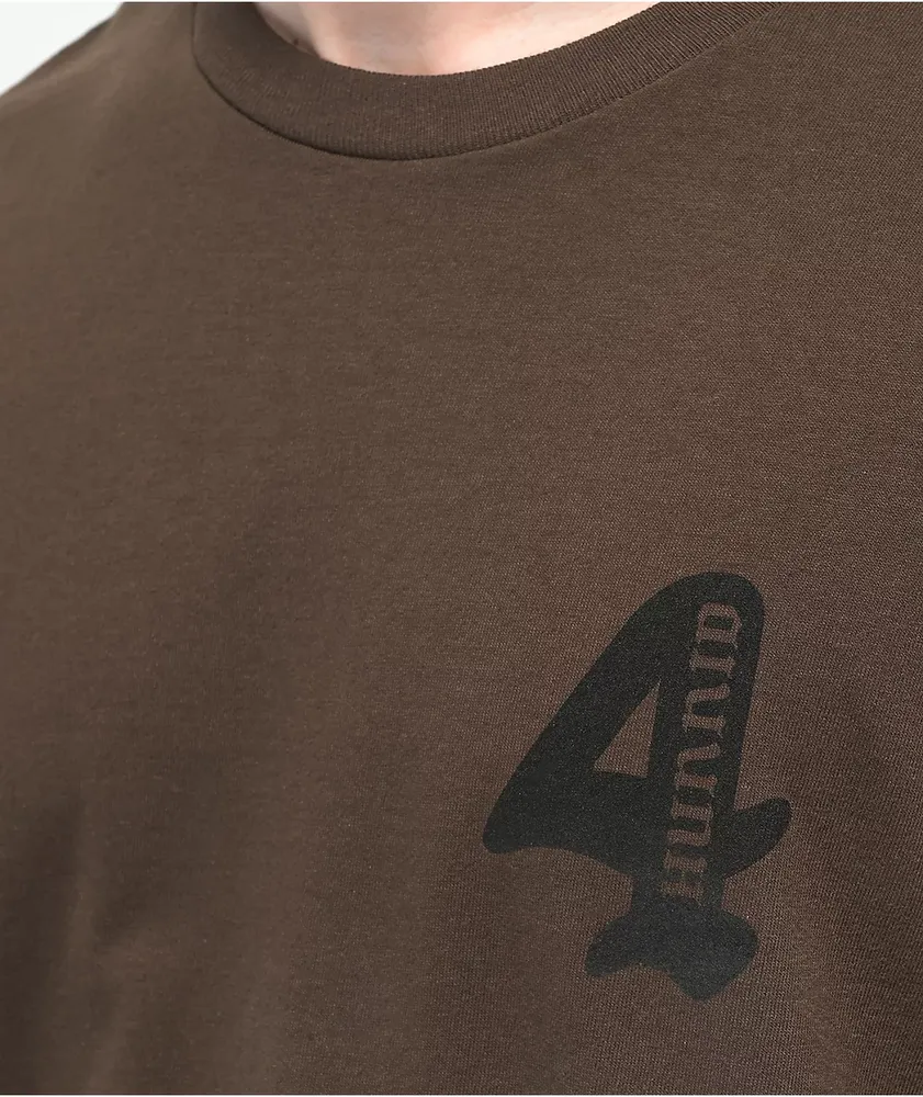 4Hunnid Logo Brown T-Shirt