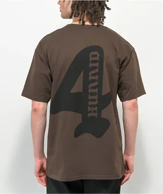 4Hunnid Logo Brown T-Shirt