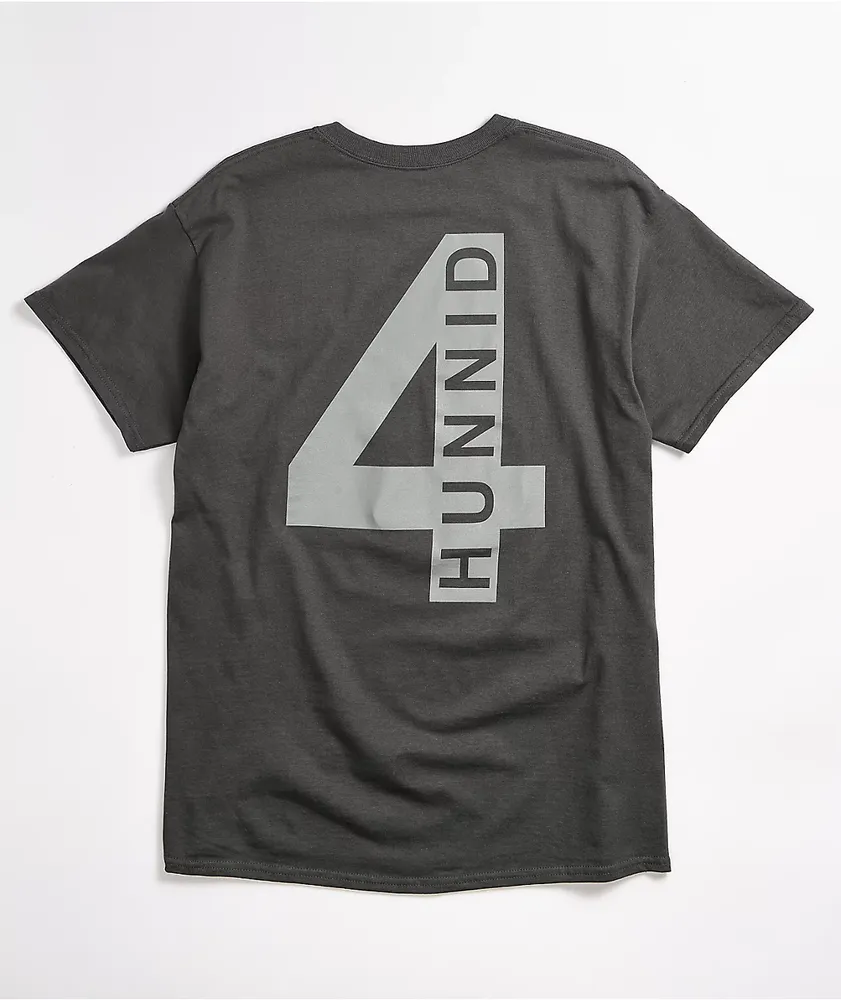 4Hunnid Logo Charcoal T-Shirt