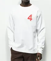 4Hunnid Logo White Crewneck Sweatshirt