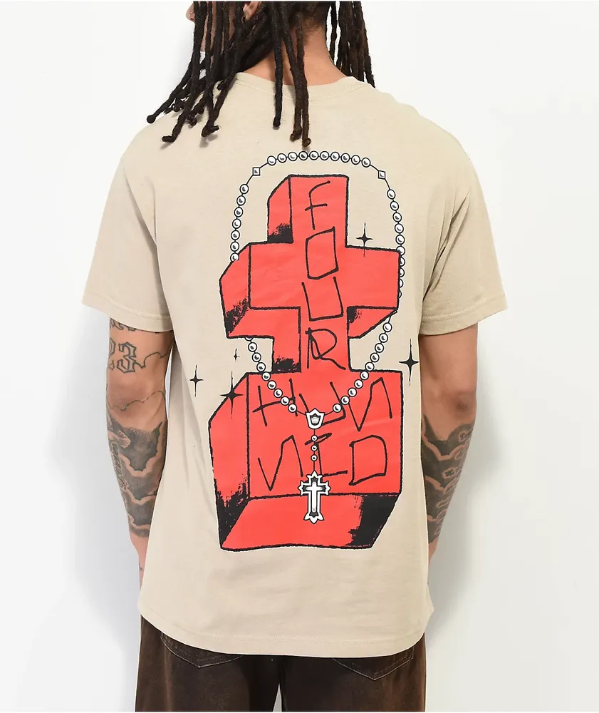 4Hunnid Rosary Tan T-Shirt