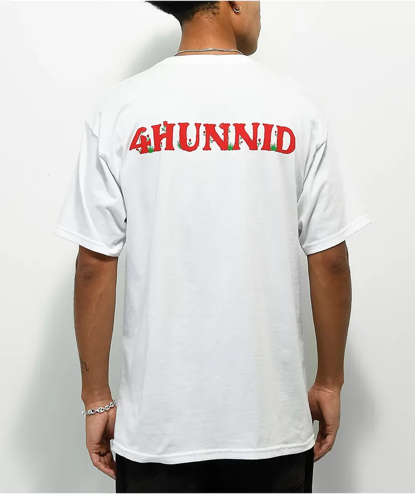 4Hunnid Roses Logo White T-Shirt