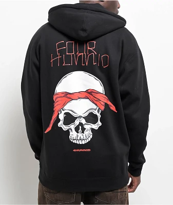 4Hunnid Skull Ties Black Zip Hoodie