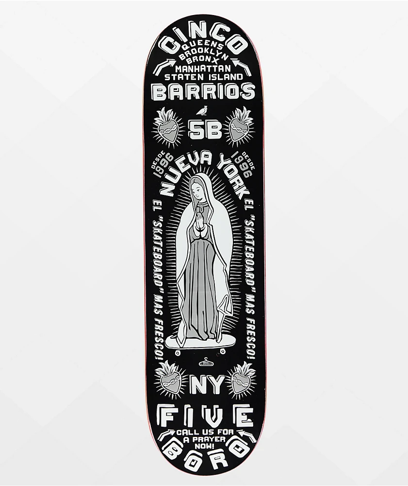 5Boro Cinco Barrios Black 8.25" Skateboard Deck