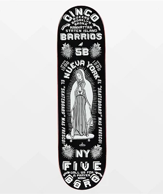 5Boro Cinco Barrios Black 8.25" Skateboard Deck