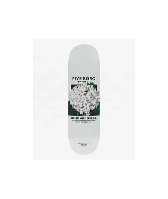 5Boro White Flower 8.5" Skateboard Deck