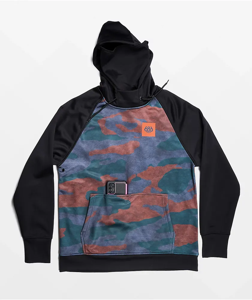 686 Bonded Waterland Camo & Black Tech Fleece Hoodie