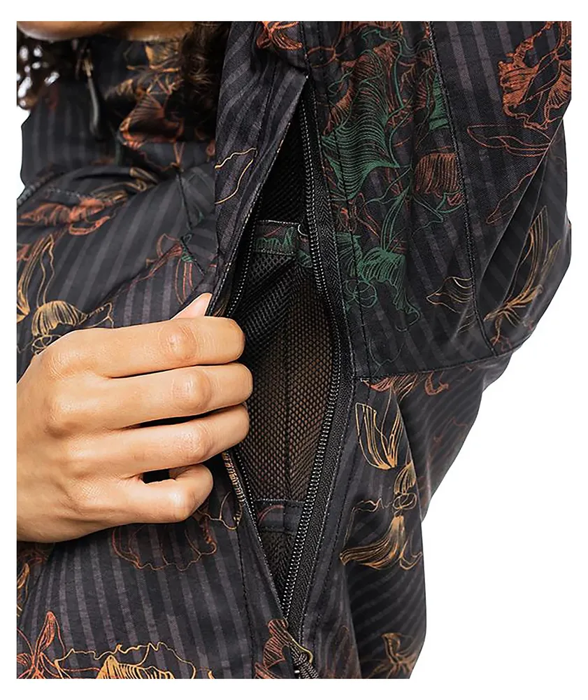 686 Dream Black Floral Stripe 10K Snowboard Jacket