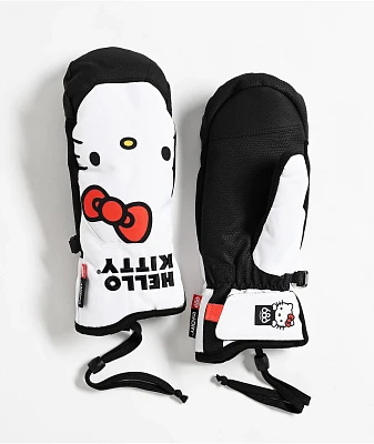 686 x Hello Kitty Revel White Snowboard Mittens