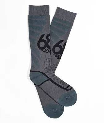 686 x Strick Grey Snowboard Socks