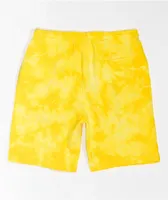 999 Club by Juice WRLD Barbed Daisy Yellow Tie Dye Sweat Shorts