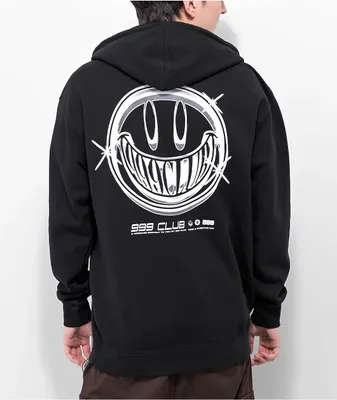 999 Club by Juice WRLD Chrome Smile Black Zip Hoodie