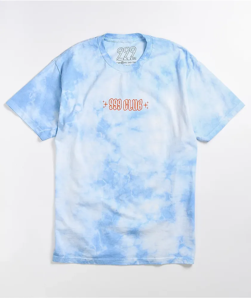 999 Club by Juice WRLD Tarot Blue & White Cloud Wash T-Shirt