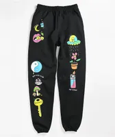 A-Lab Bad Luck Club Black Sweatpants