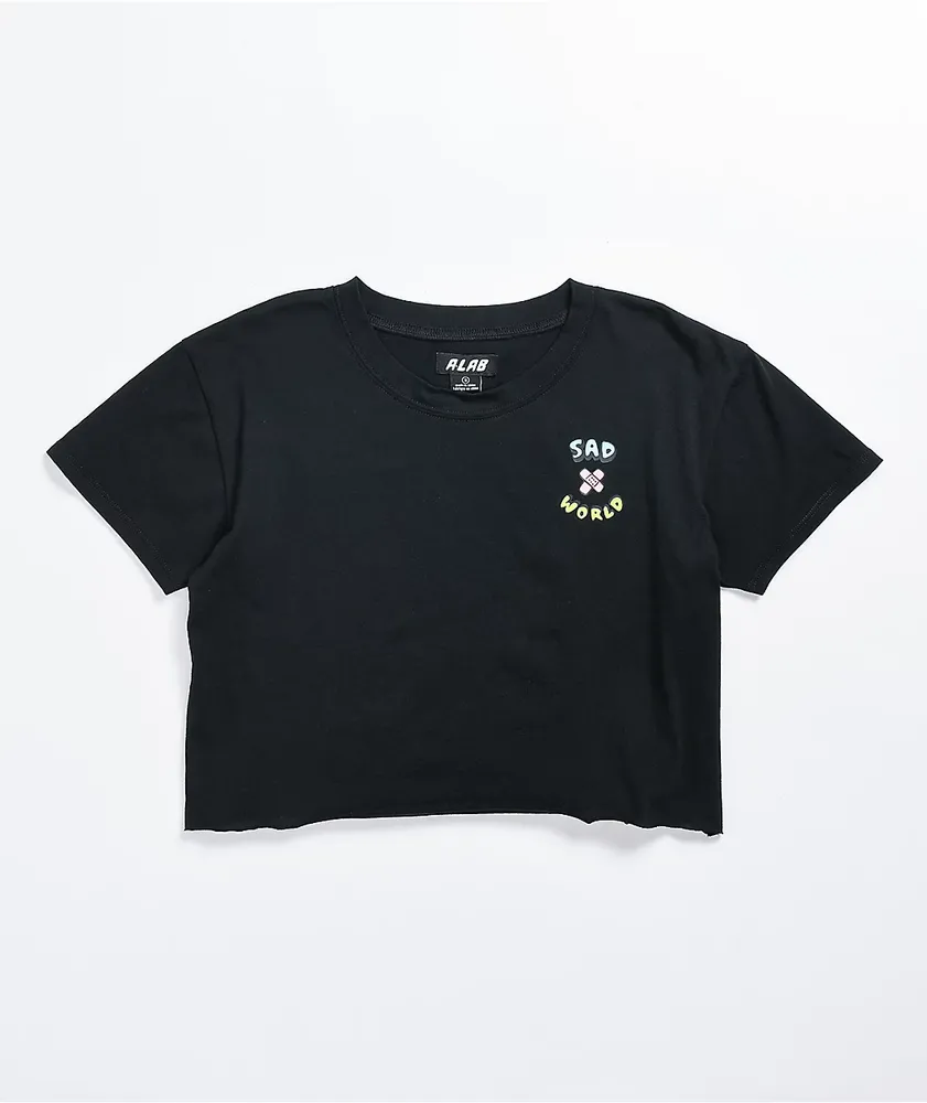 A-Lab Ballina Sad Sad World Black Crop T-Shirt