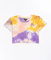 A-Lab Ballina Still Trippin' Multi Tie Dye Crop T-Shirt