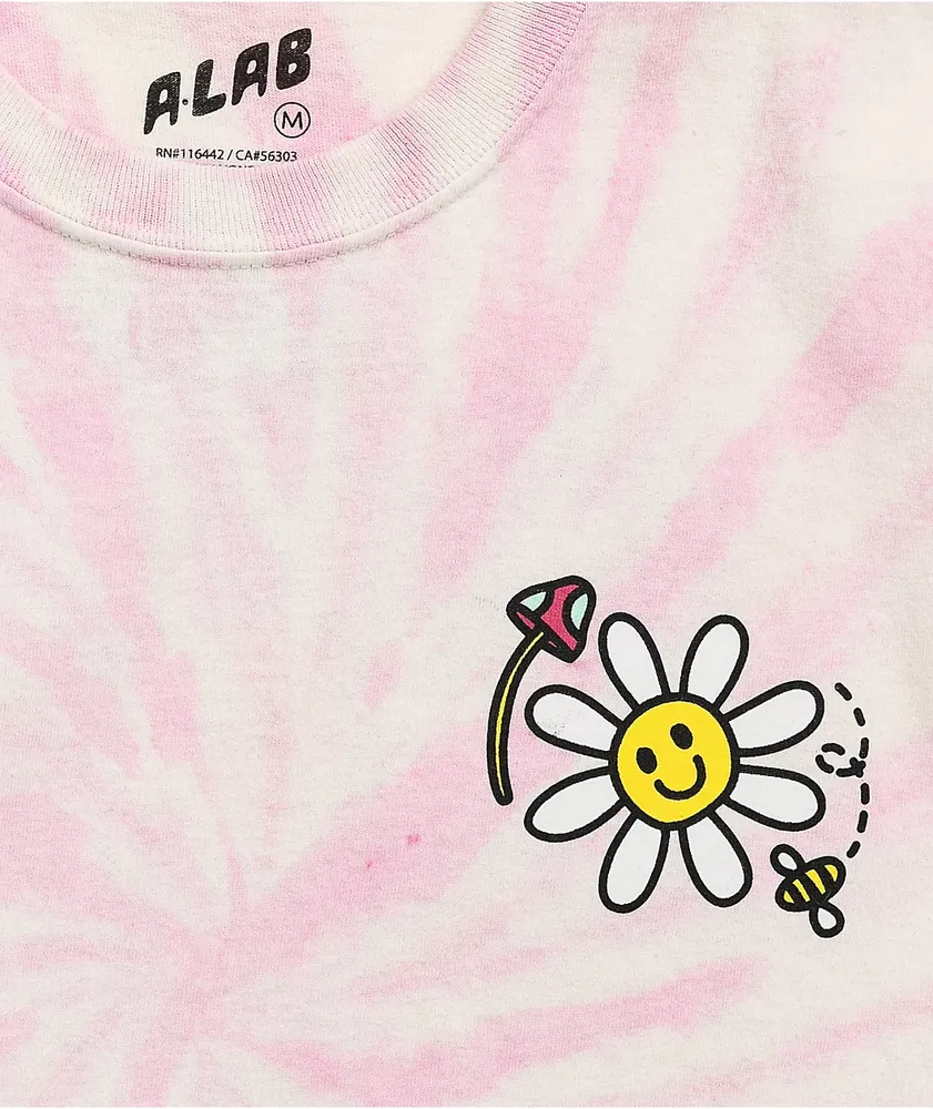 A-Lab Better Days Pink & White Tie Dye T-Shirt