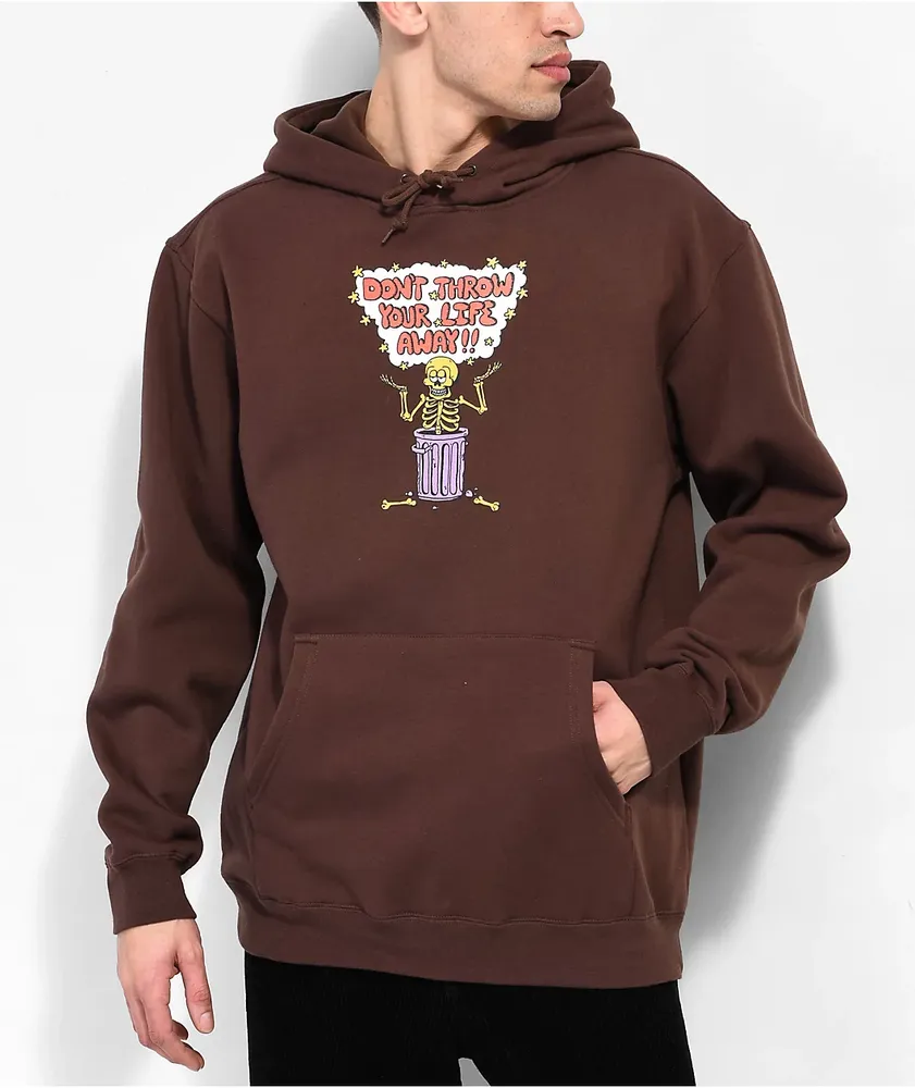 Skeleton Wings Brown Tie-Dye Hoodie