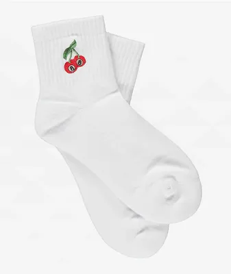 A-Lab Cherry White Ankle Socks