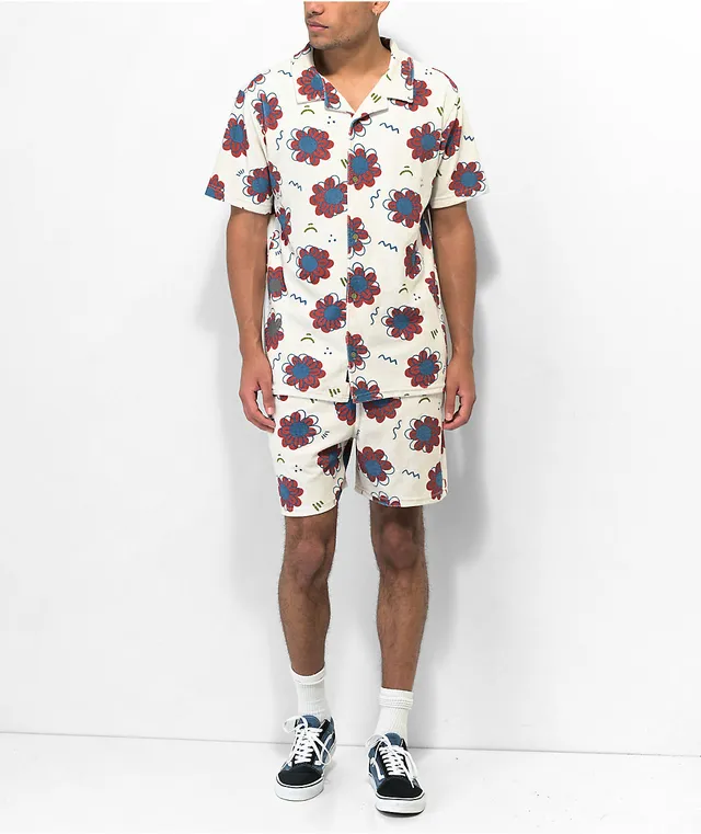 A-Lab Cruise Terry White Short Sleeve Button Up Shirt