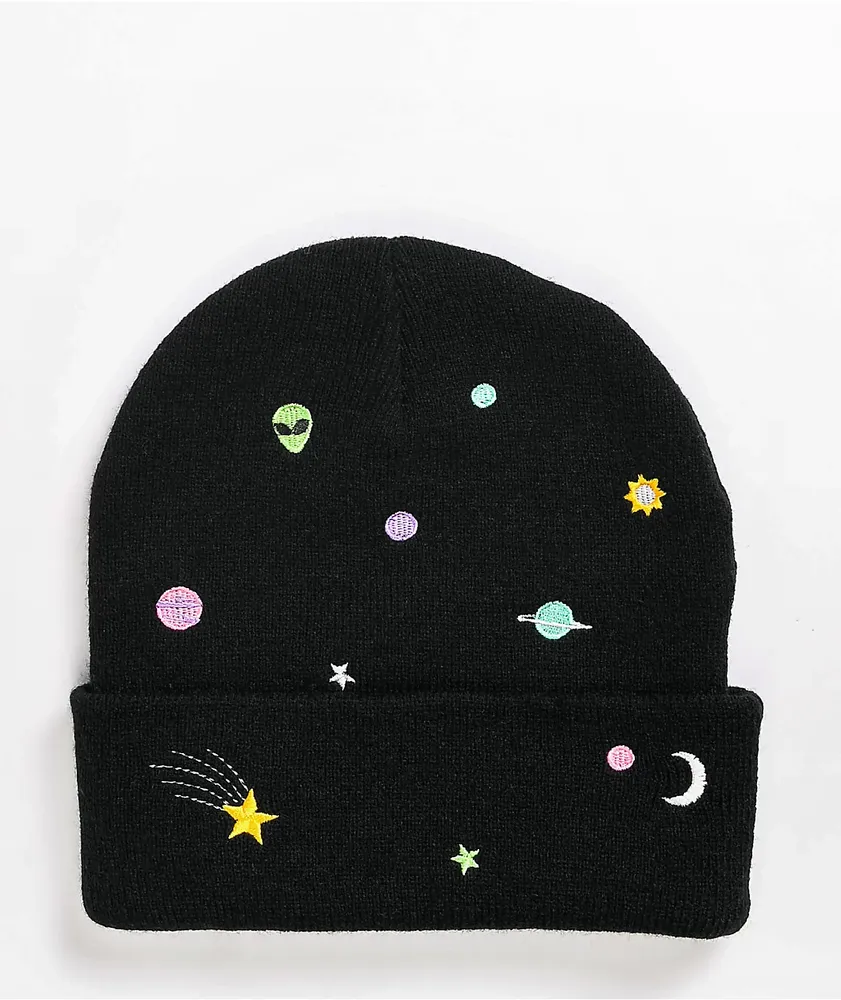 A-Lab Ellison Space Embroider Black Beanie