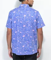 A-Lab Face Off Purple Short Sleeve Button Up Shirt