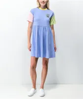 A-Lab Febe Lavender Colorblock T-Shirt Dress