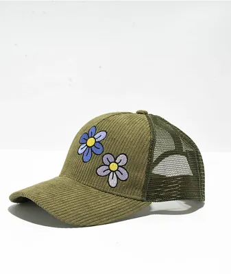 A-Lab Florens Green Corduroy Trucker Hat