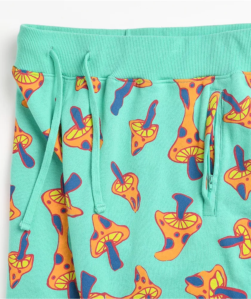 A-Lab Foray Shrooms Mint Sweat Shorts