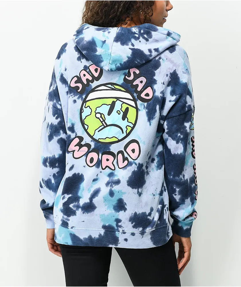 A-Lab Freela Sad World Blue Tie Dye Hoodie