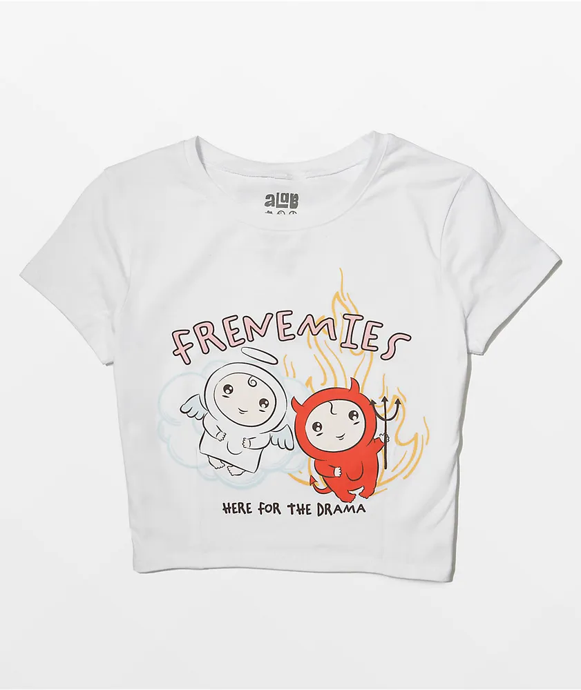 A-Lab Frenemies White Crop T-Shirt