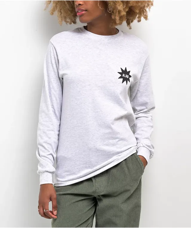 Buy Silvery Grey Melange Full Sleeves T-shirt Online - BeYOUng