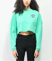 A-Lab Gayle Better Together Teal Long Sleeve Crop T-Shirt