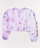 A-Lab Gayle Shroom Purple Tie Dye Crop Long Sleeve T-Shirt