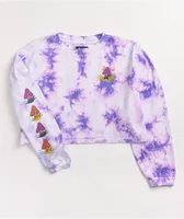 A-Lab Gayle Shroom Purple Tie Dye Crop Long Sleeve T-Shirt