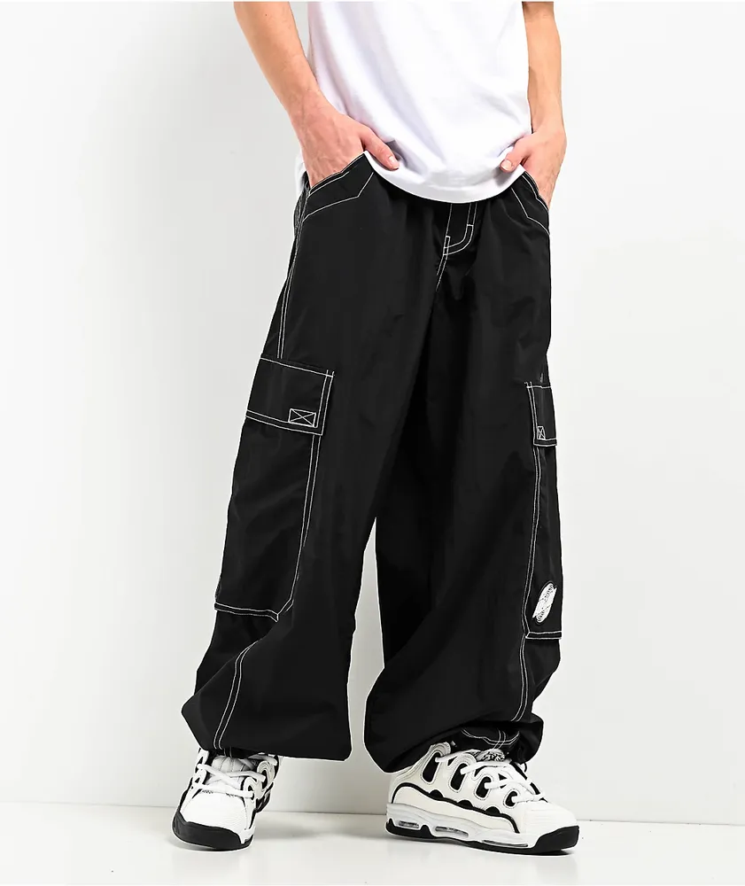 A-Lab Giga Rave Black Cargo Nylon Pants