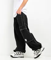 A-Lab Giga Rave Black Cargo Nylon Pants