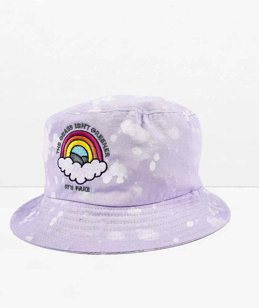 A-Lab Grass Isn't Green Purple Splatter Bucket Hat