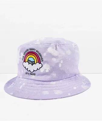 A-Lab Grass Isn't Green Purple Splatter Bucket Hat