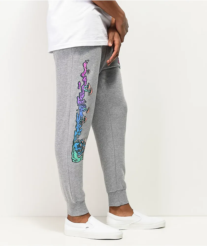 Fleece Lined Waffle Jogger Sweatpants - Light Grey