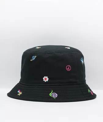 A-Lab Icon Embroidered Black Bucket Hat