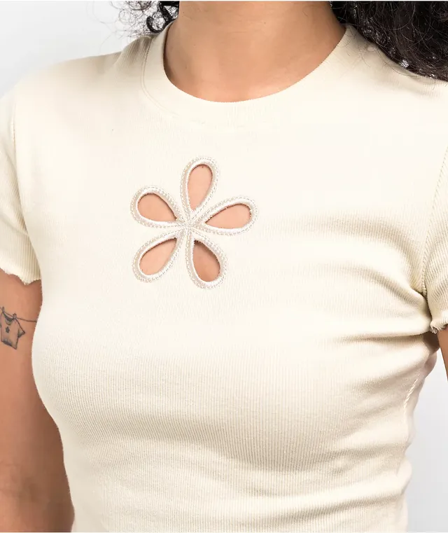 A.LAB Katrina Butterfly Cutout Pink Crop Top