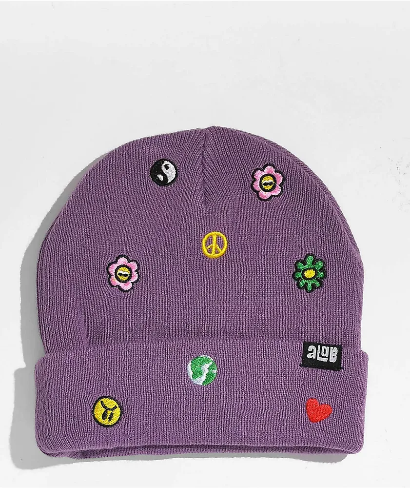 A-Lab Keeping The Peace Embroidered Purple Beanie